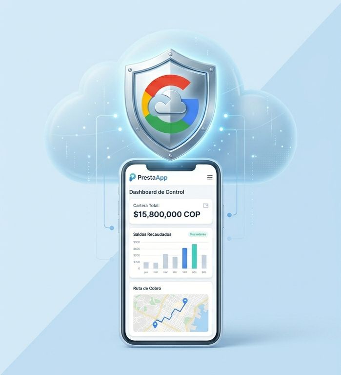 PrestaApp respaldado por la nube y seguridad de Google